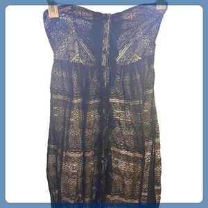Moulinette Soeurs by Anthropologie Elegant Black Lace Strapless Dress Sz 2